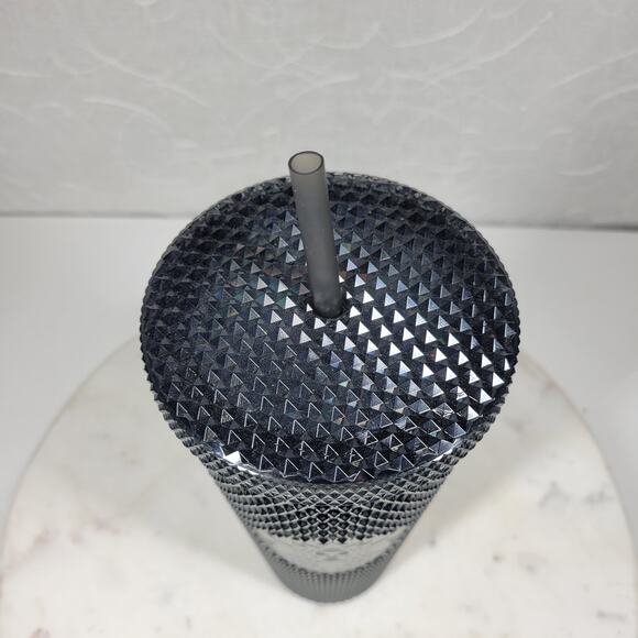 Starbucks Black Iridescent Studded Tumbler‎ Venti 24oz Gray Straw Fall 2020 - Picture 10 of 15